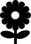 Point de croix monochrome fleurs/fleur8