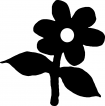 Point de croix monochrome fleurs/fleur7